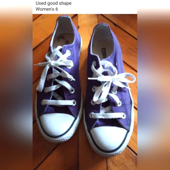 Converse size 6 women's, purple chucks! 💜💜💜 Beautiful - Picture 1 of 1